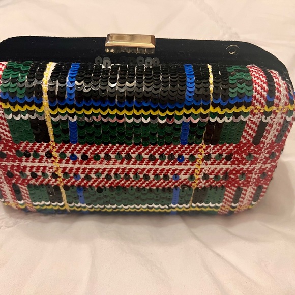 NWOT Adorable J. Crew Plaid Crossbody/Clutch with a velvet backing. - Picture 3 of 6